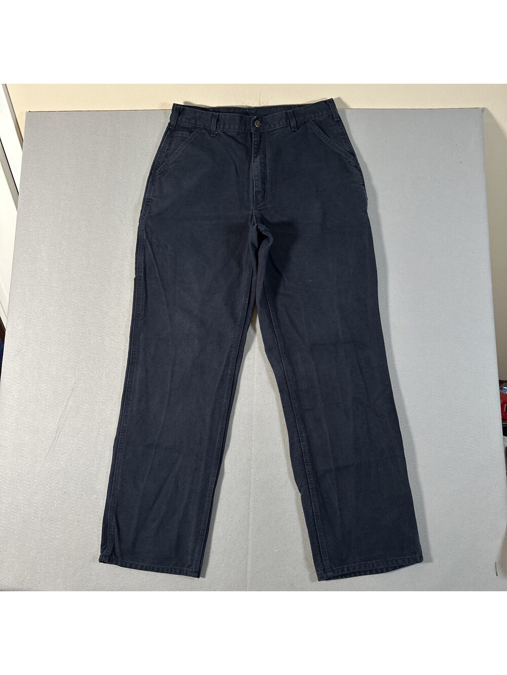 Carhartt B11 MDT Dungaree Pants Men 36 (34x33) Canvas Carpenter Navy Workwear